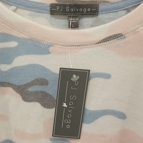 💕PJ SALVAGE💕 Long Sleeve Printed Raglan Top Camo - Picture 7 of 9